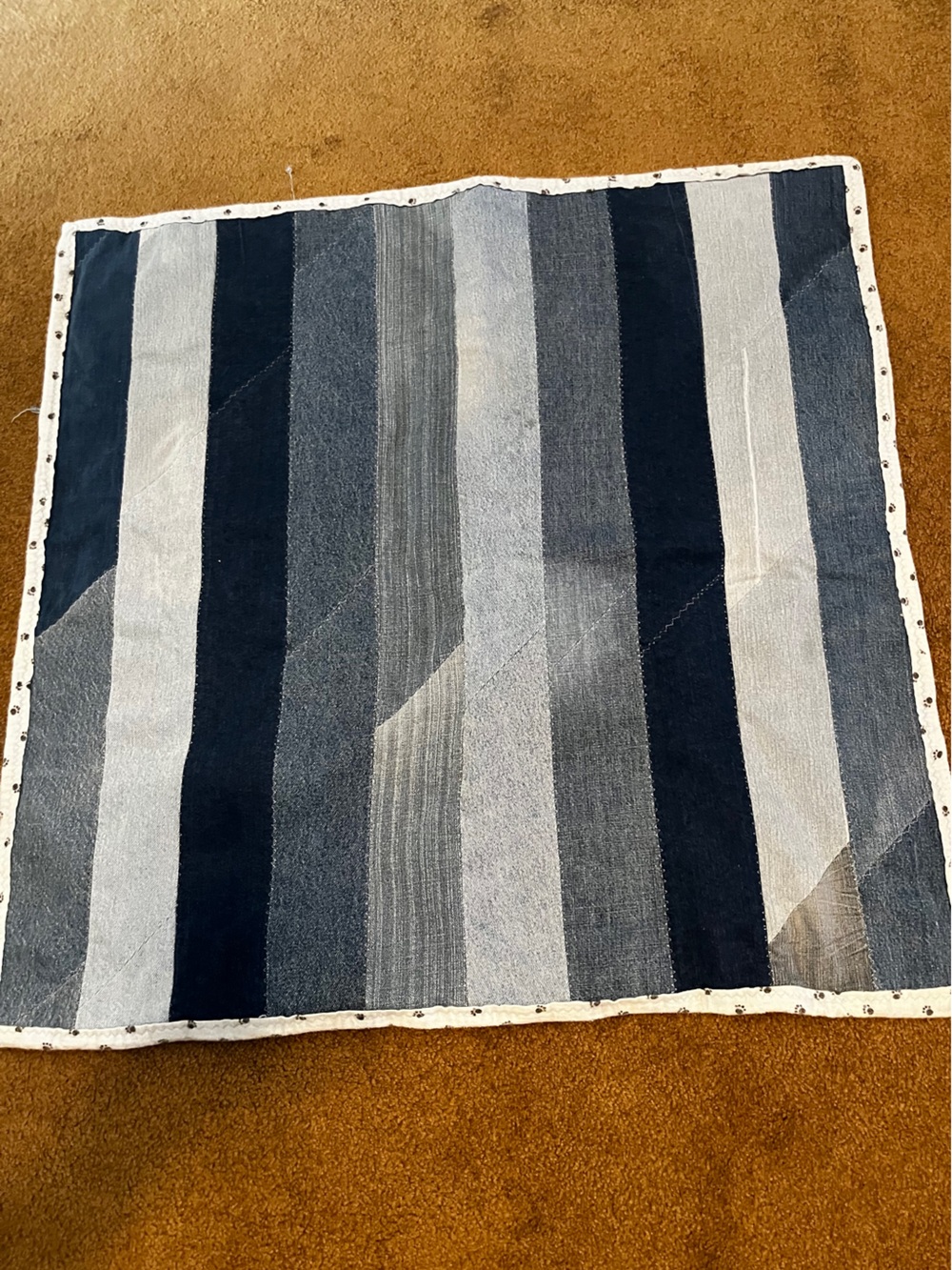 Striped Denim Accent Throw - Blue